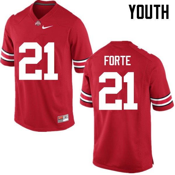 Ohio State Buckeyes #21 Trevon Forte Youth Stitched Jersey Red OSU61416